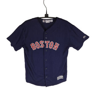 Vtg Boston Red Sox Jersey Youth 14/16 XL Blue David Ortiz Majestic y2k 2000s